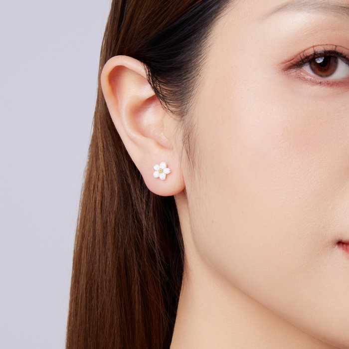 Cercei argint Flori Sakura Albe [8]