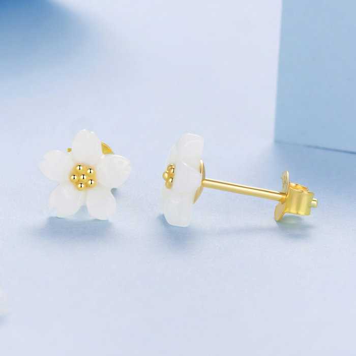 Cercei argint Flori Sakura Albe [7]