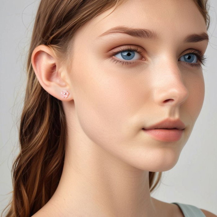 Cercei argint Flori Sakura Roz [4]