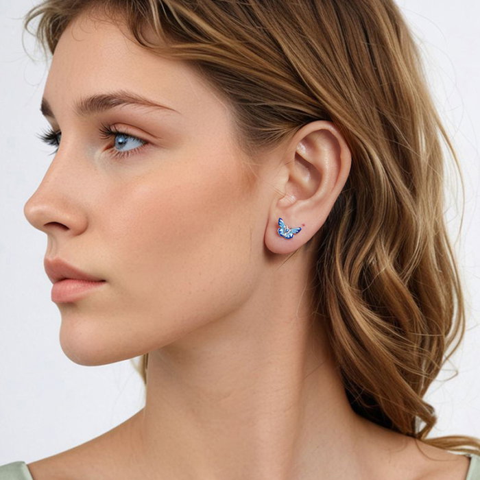 Cercei argint fluturasi albastri [8]