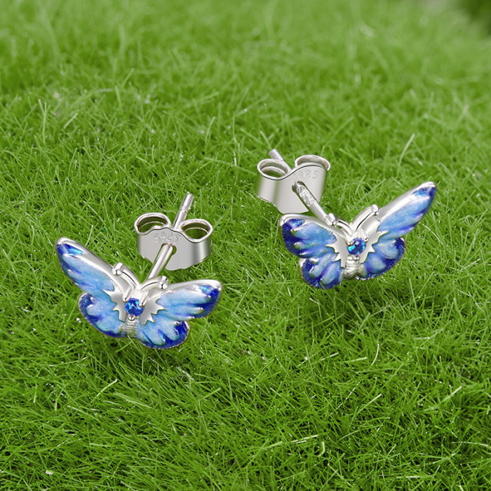 Cercei argint fluturasi albastri [5]