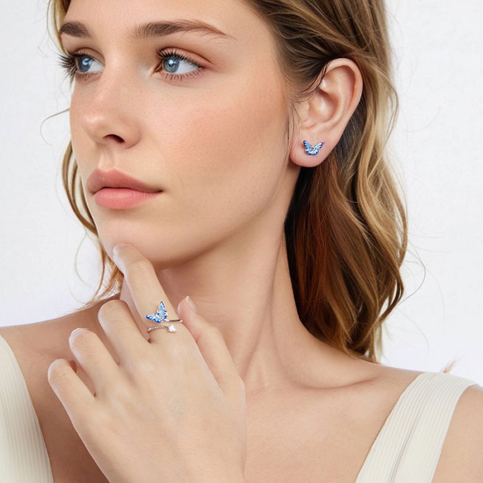 Cercei argint fluturasi albastri [15]