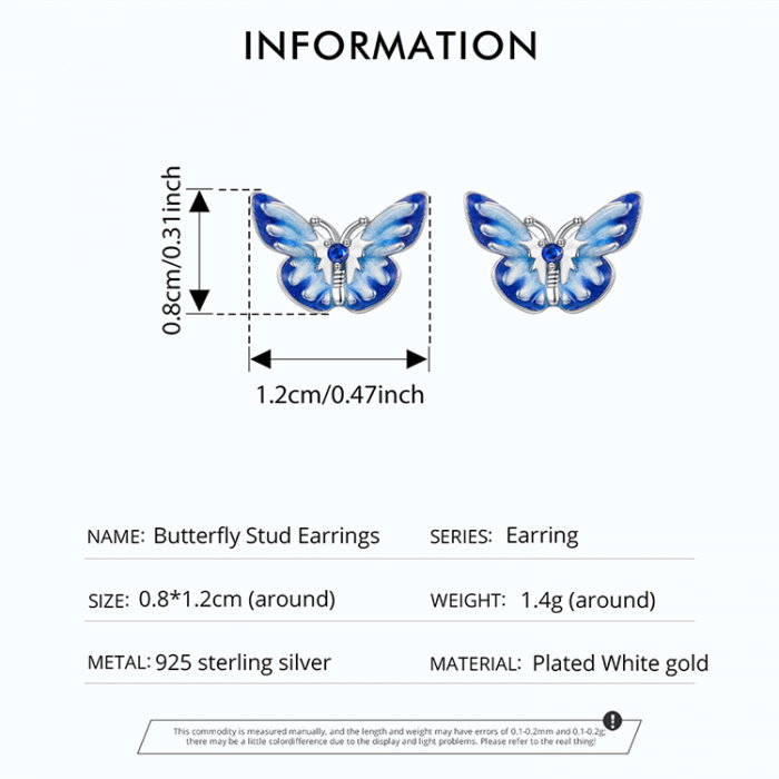 Cercei argint fluturasi albastri [10]