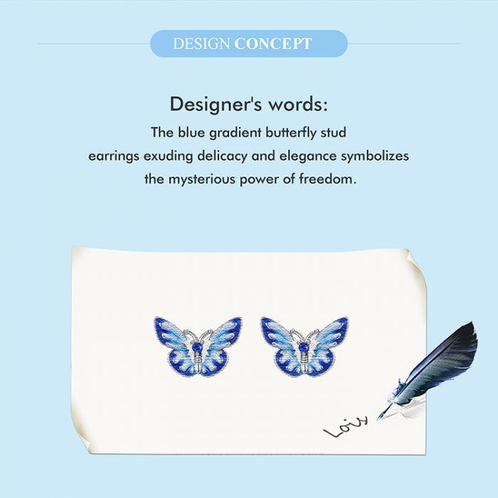 Cercei argint fluturasi albastri [9]