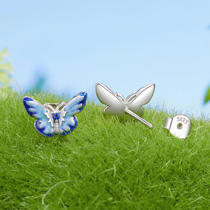 Cercei argint fluturasi albastri [3]