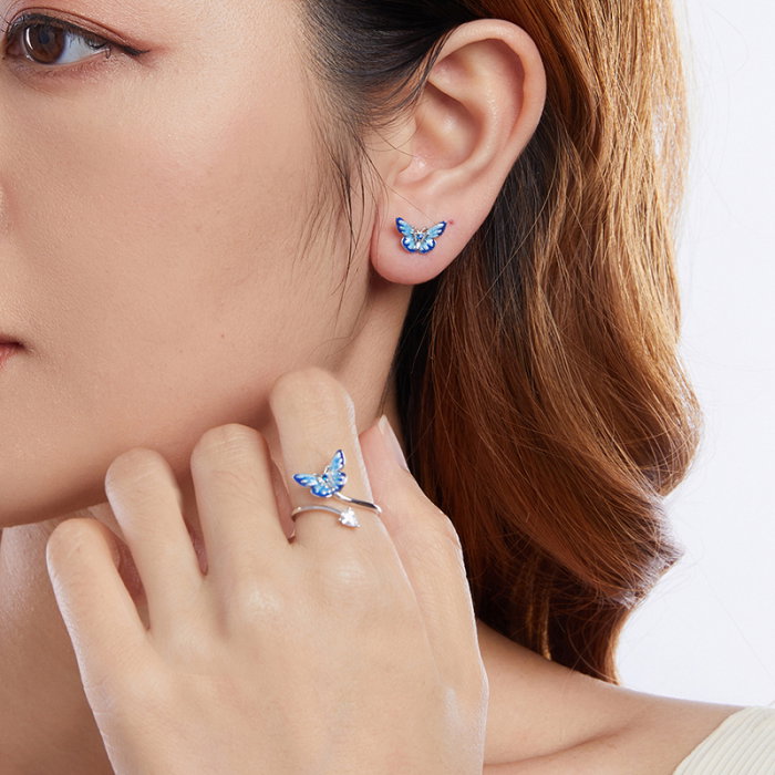 Cercei argint fluturasi albastri [16]