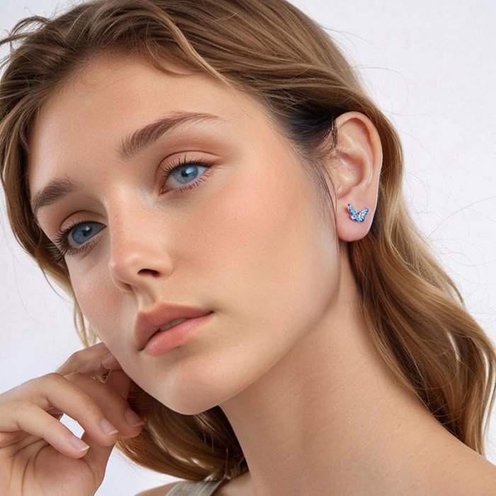 Cercei argint fluturasi albastri [6]