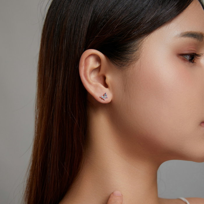 Cercei argint fluturasi colorati [7]