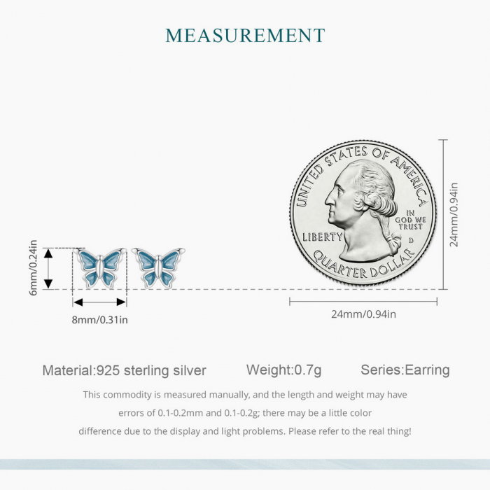 Cercei argint fluture albastru [11]
