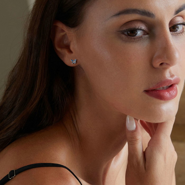 Cercei argint fluture albastru [3]