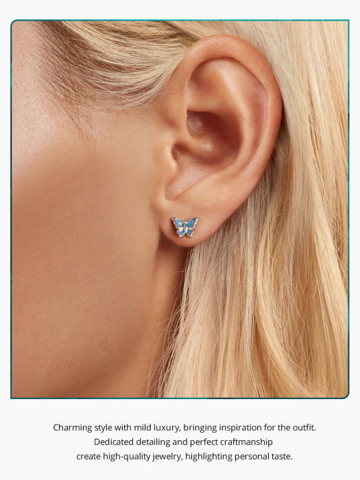 Cercei argint fluture albastru [16]