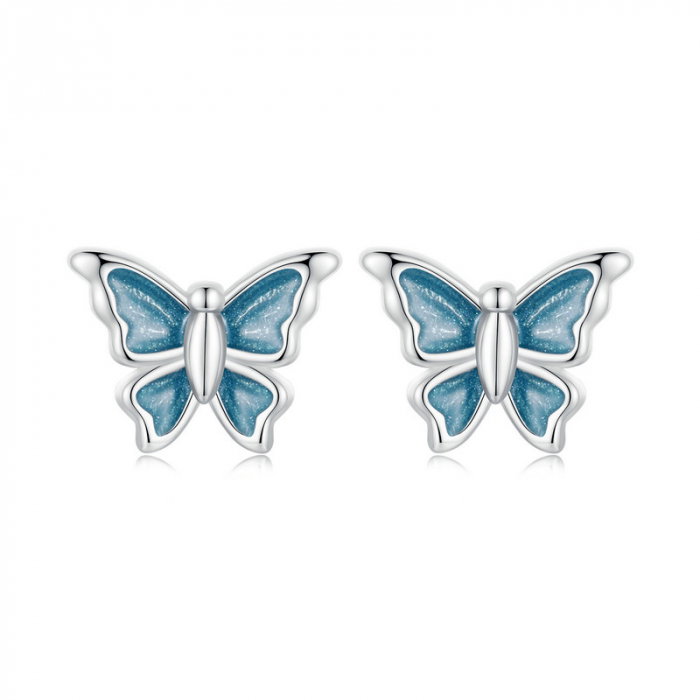 Cercei argint fluture albastru [8]