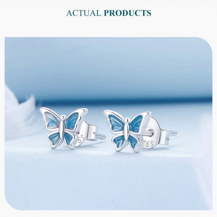 Cercei argint fluture albastru [14]