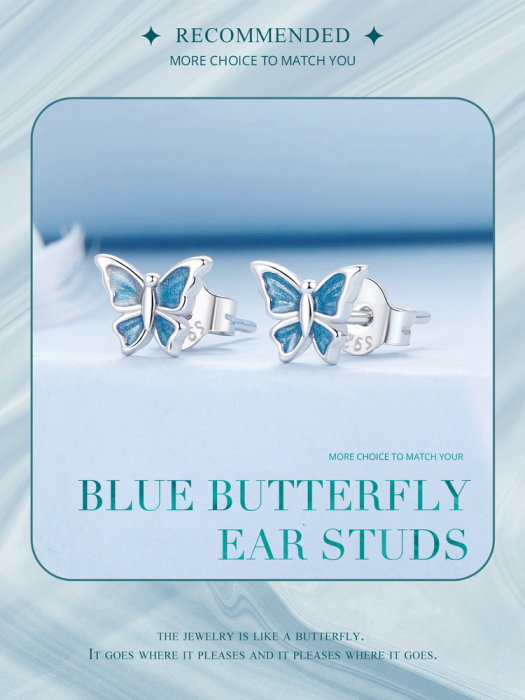 Cercei argint fluture albastru [18]