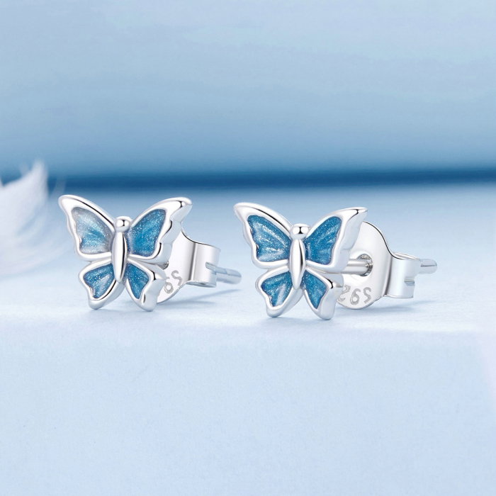 Cercei argint fluture albastru [6]