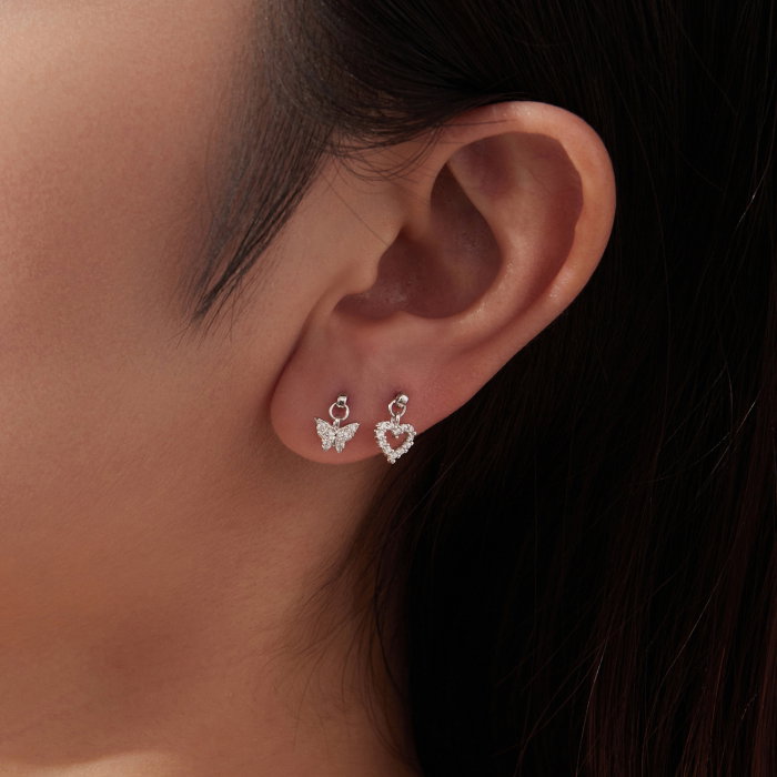 Cercei argint fluture cu surub si Zirconia [13]