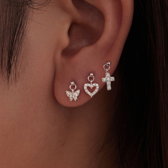 Cercei argint fluture cu surub si Zirconia [10]