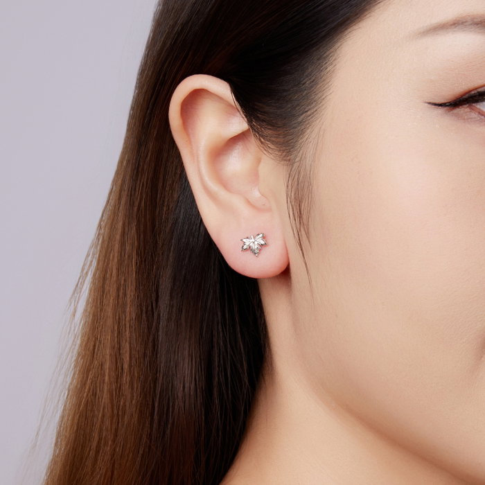 Cercei argint frunze de artar cu surub [9]