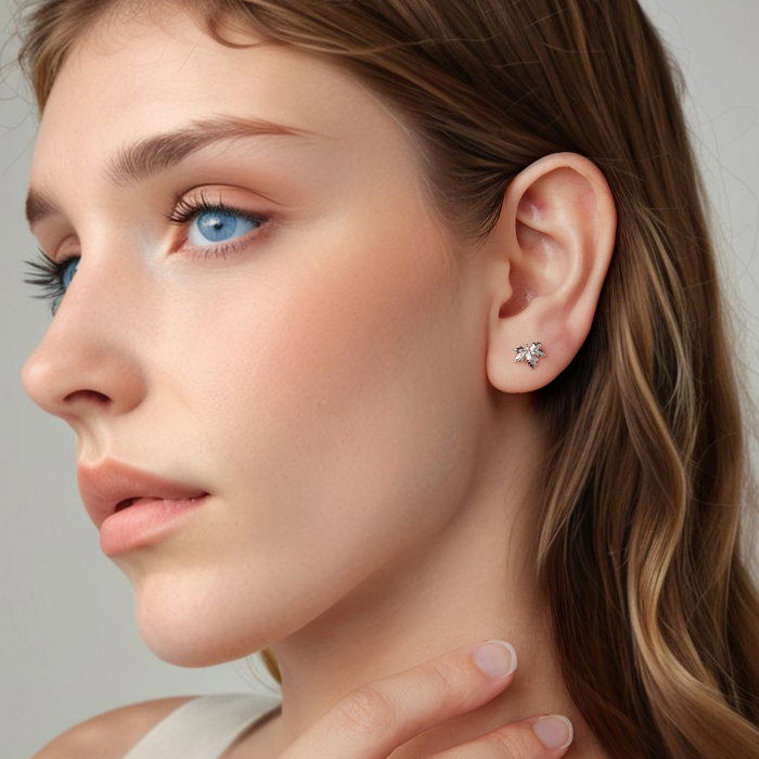 Cercei argint frunze de artar cu surub [8]