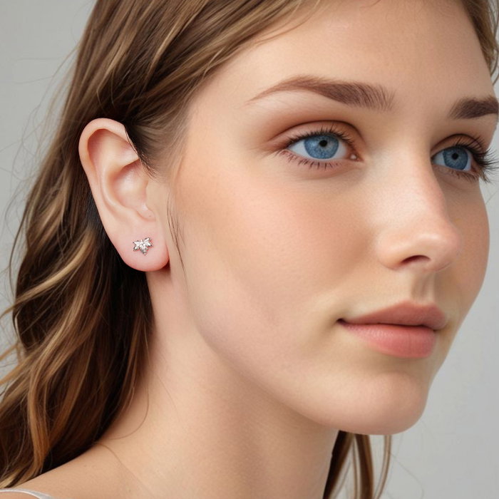 Cercei argint frunze de artar cu surub [5]