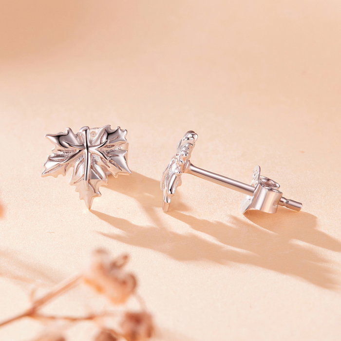 Cercei argint frunze de artar cu surub [7]