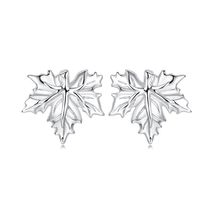 Cercei argint frunze de artar cu surub [1]