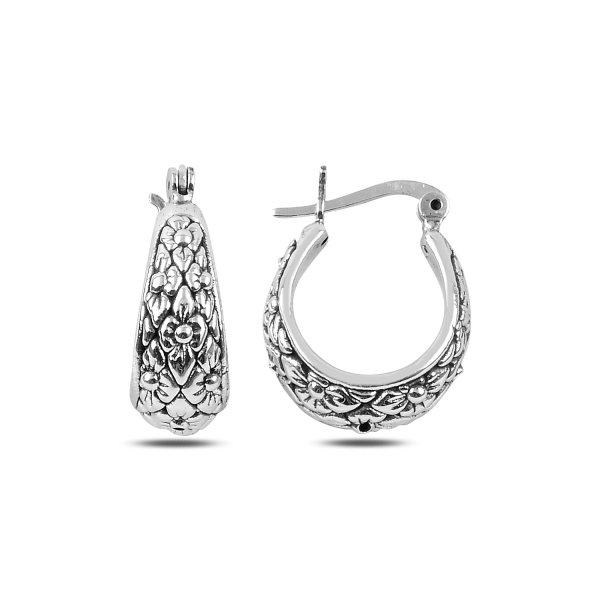 Cercei argint gentuta cu model floral - ETU0140 [1]