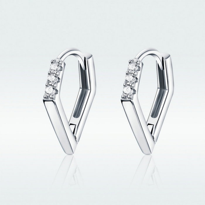 Cercei argint geometrici placati cu rodiu [8]