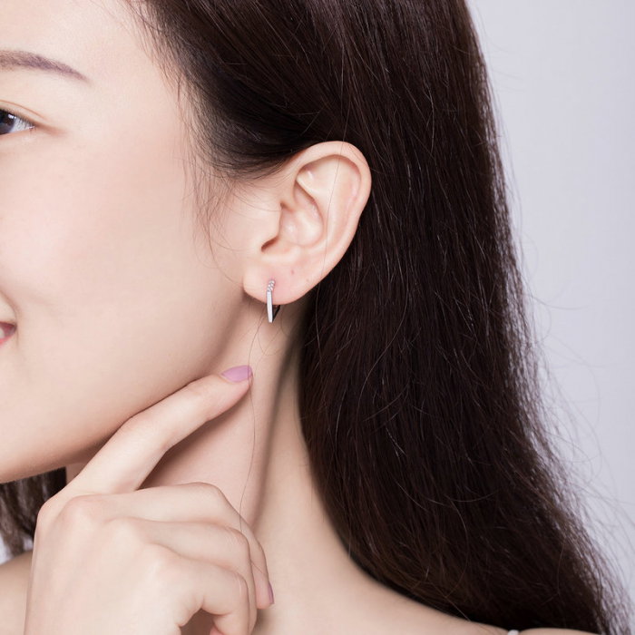 Cercei argint geometrici placati cu rodiu [2]