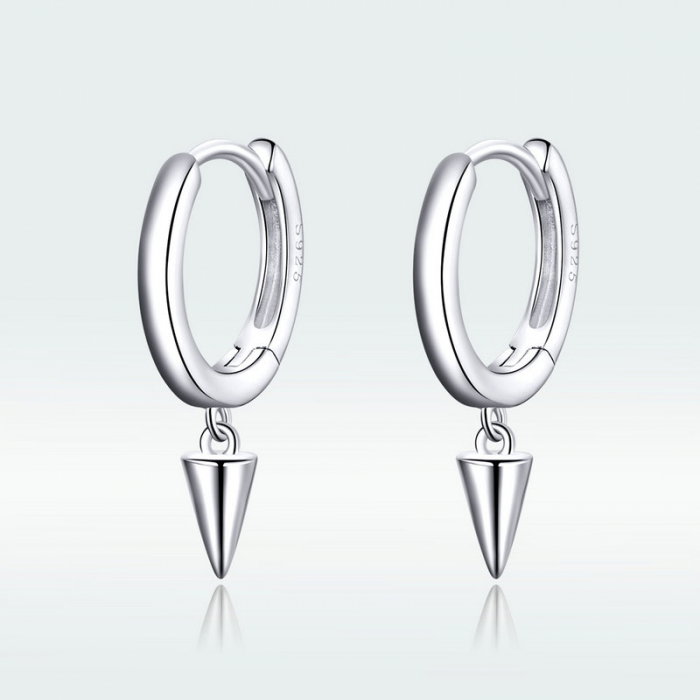 Cercei argint geometrici placati cu rodiu [8]