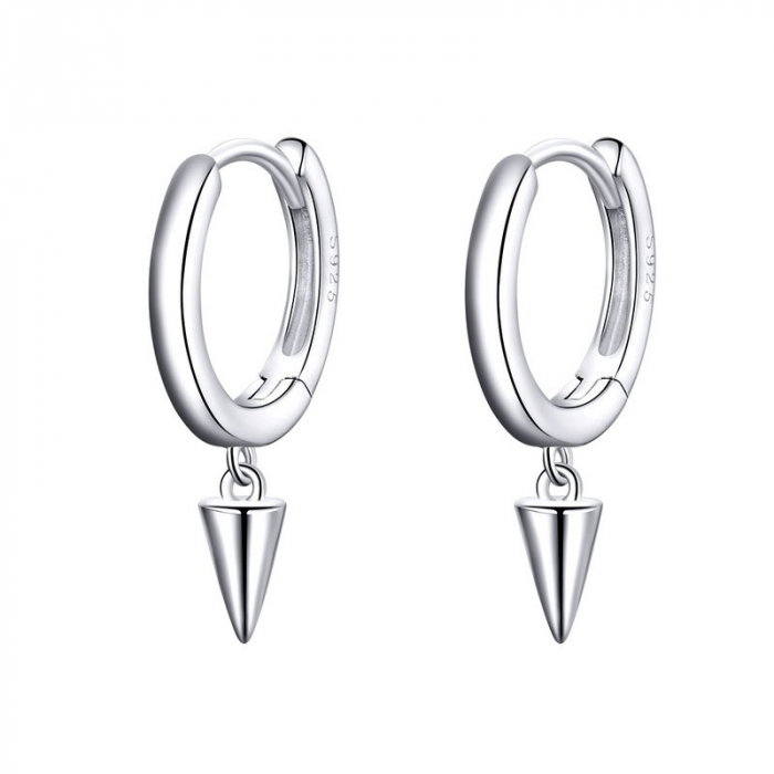 Cercei argint geometrici placati cu rodiu [1]