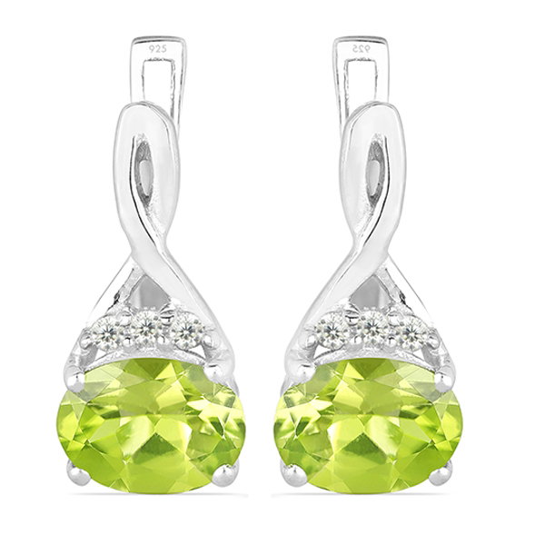 Cercei argint Grace, 925, cu peridot si zirconiu alb - EVA0010 [1]
