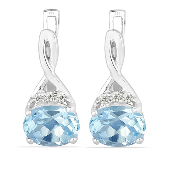 Cercei argint Grace, 925, cu topaz albastru si zirconiu alb - EVA0011 [1]