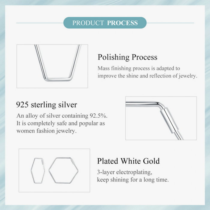 Cercei argint hexagonali [10]