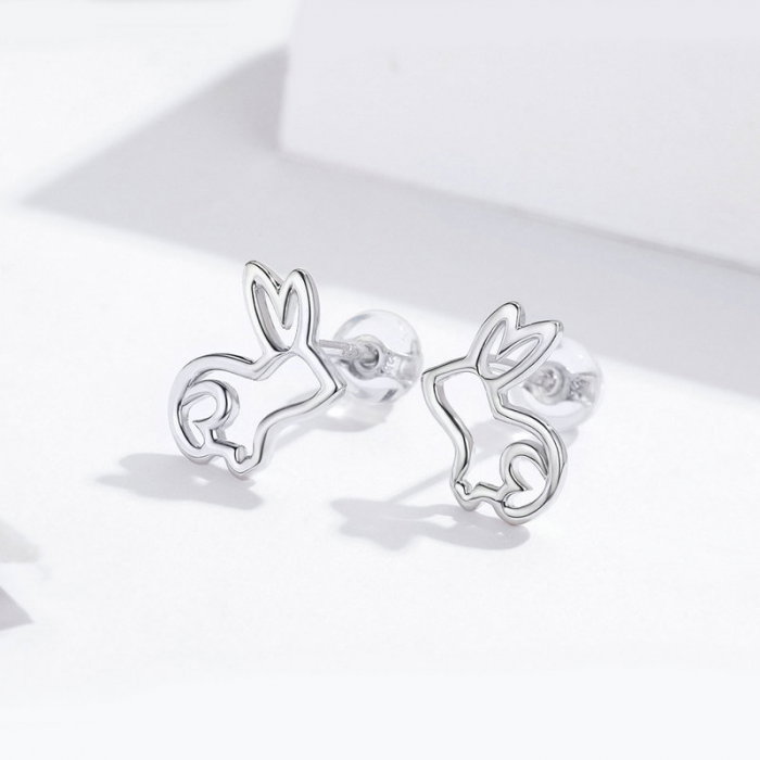 Cercei argint iepurasi placati cu rodiu [3]