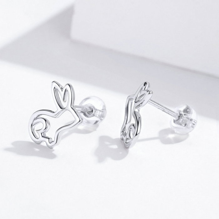 Cercei argint iepurasi placati cu rodiu [5]