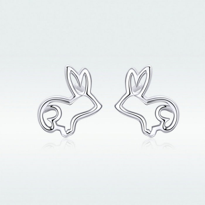 Cercei argint iepurasi placati cu rodiu [2]