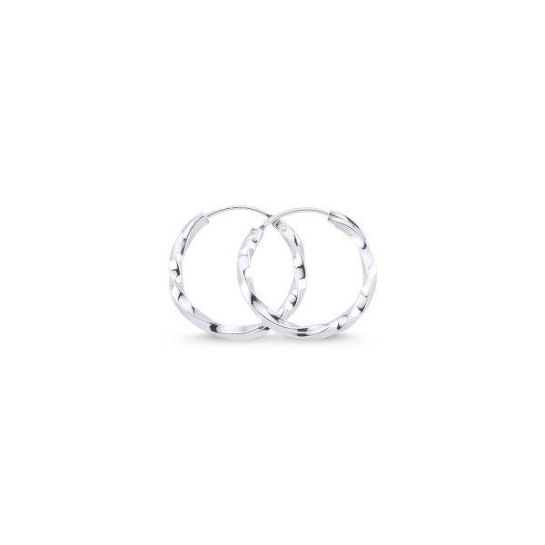 Cercei argint in forma de cerc răsucit de 14 mm placati cu rodiu [1]