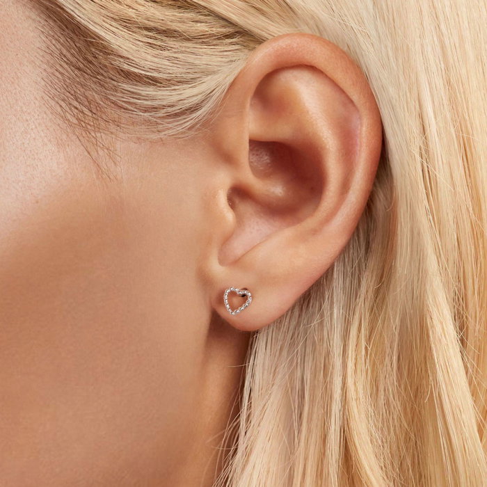 Cercei argint in forma de inima [2]