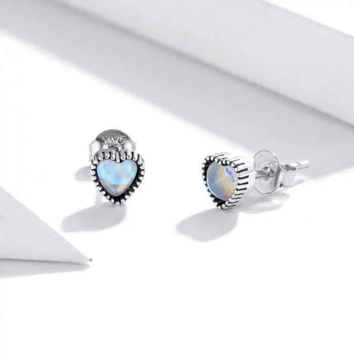 Cercei argint inima cu cristal [6]