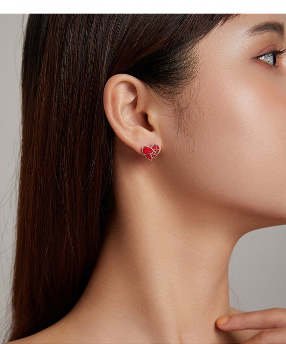 Cercei argint inima cu panza de paianjen [7]