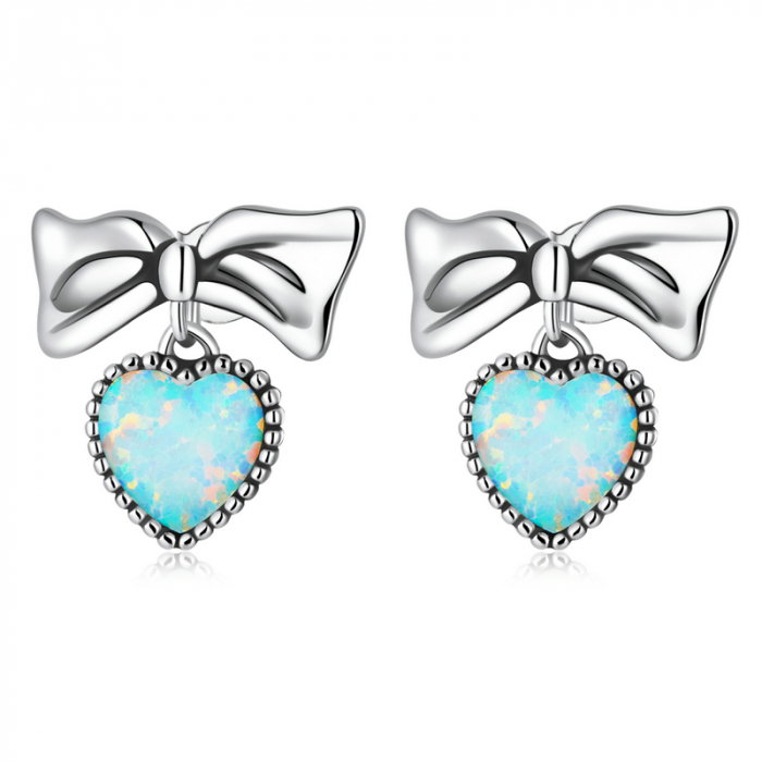 Cercei argint inima de opal si fundita [1]