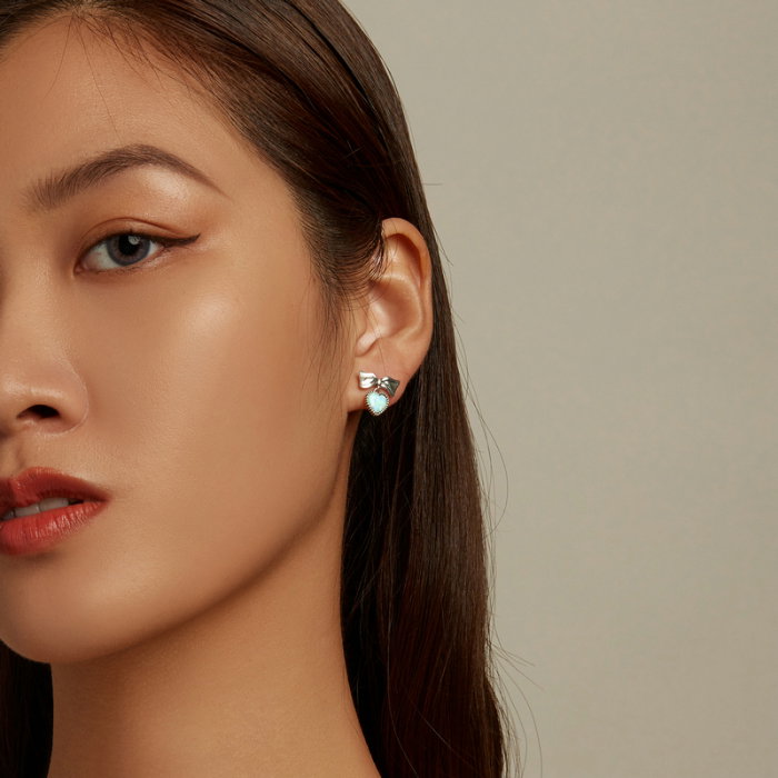 Cercei argint inima de opal si fundita [6]