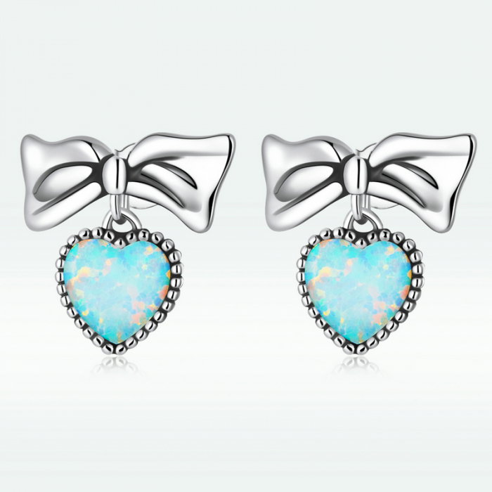 Cercei argint inima de opal si fundita [8]