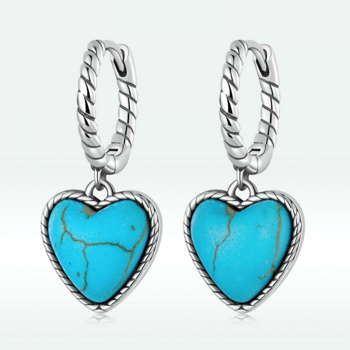 Cercei argint inima de turcoaz [6]
