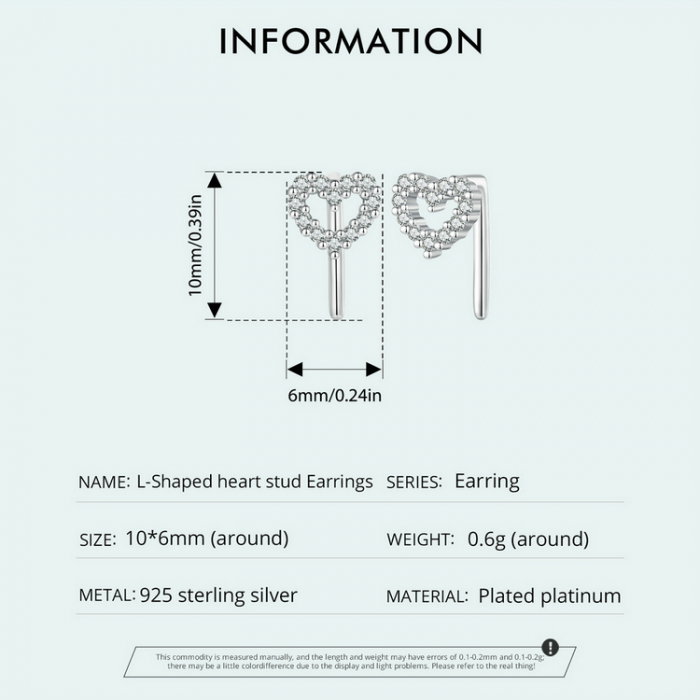 Cercei argint inima in forma de L [10]