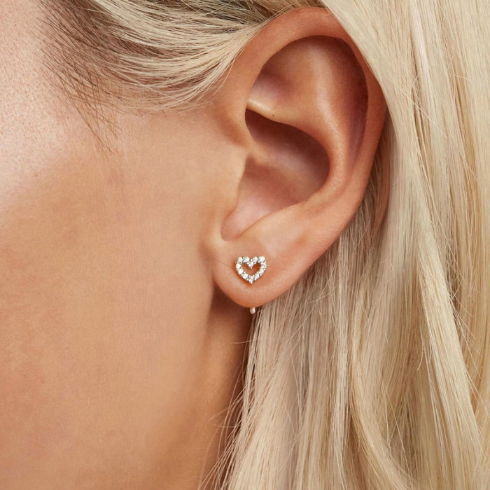 Cercei argint inima in forma de L [2]