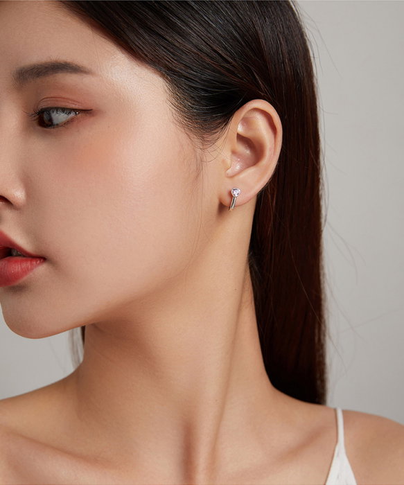 Cercei argint inima roz [6]