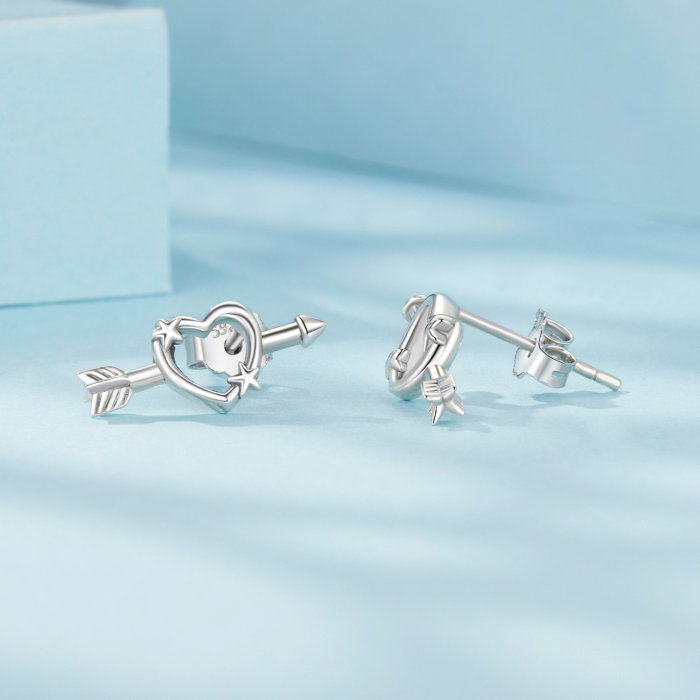 Cercei argint Inima Sagetata [5]