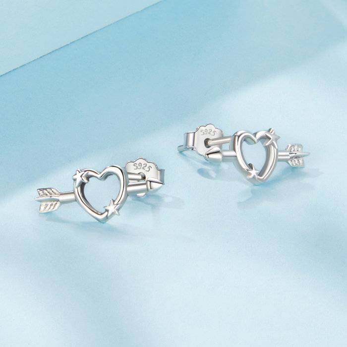 Cercei argint Inima Sagetata [7]